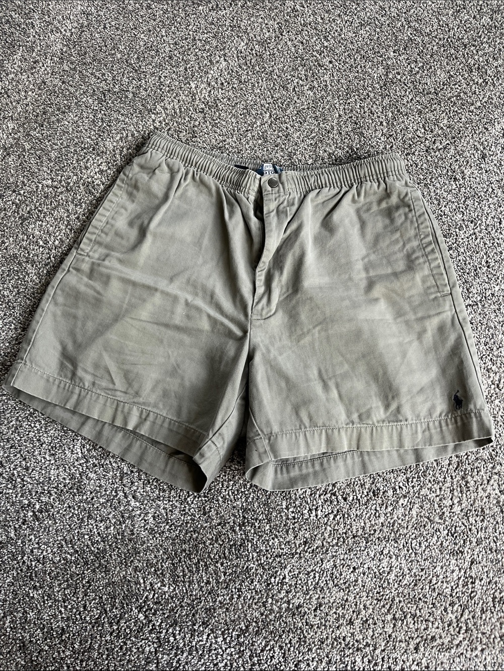 Polo by Ralph Lauren Men's  Green Flat Front Cotton Shorts